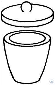 Crucible 75 ml medium form complete Quartz-Silica