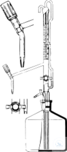 Burette Pellet burette class B intermediate stopcock blue graduated Schellbach blue line