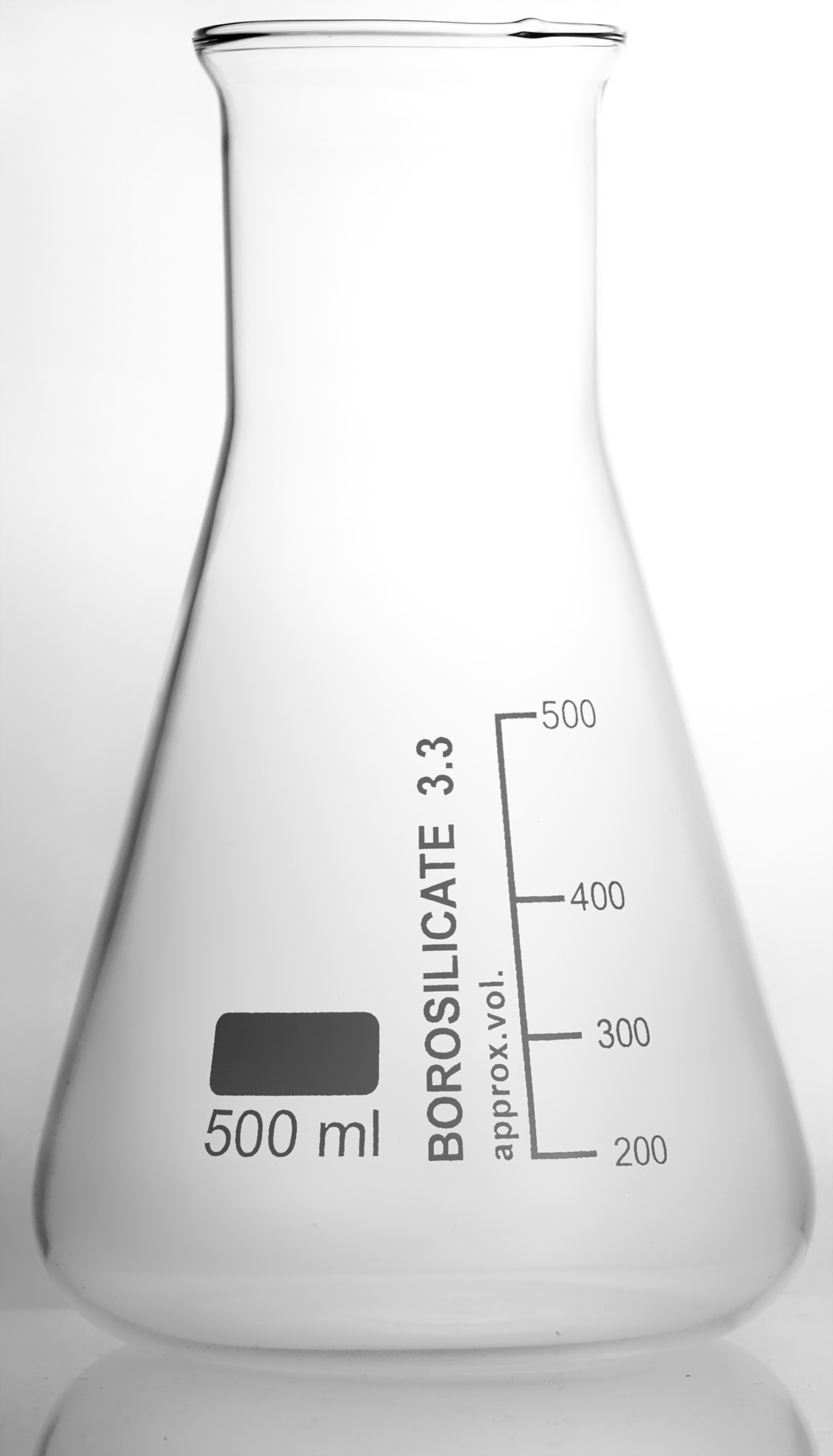 Erlenmeyerkolben Weithals mit Bördelrand mit witeg Logo